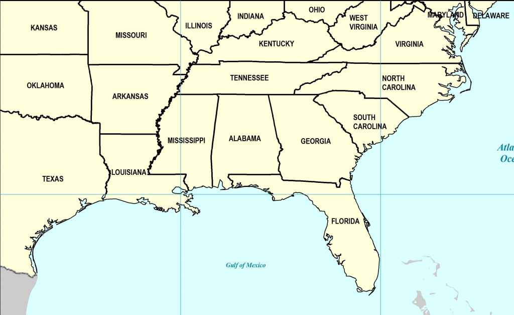 Map of Southern USA